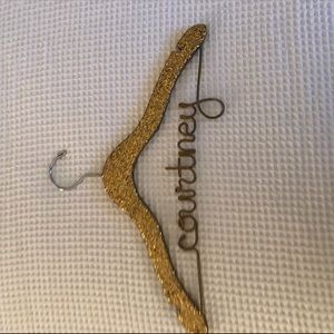 Custom Gold glitterered “Courtney” hanger